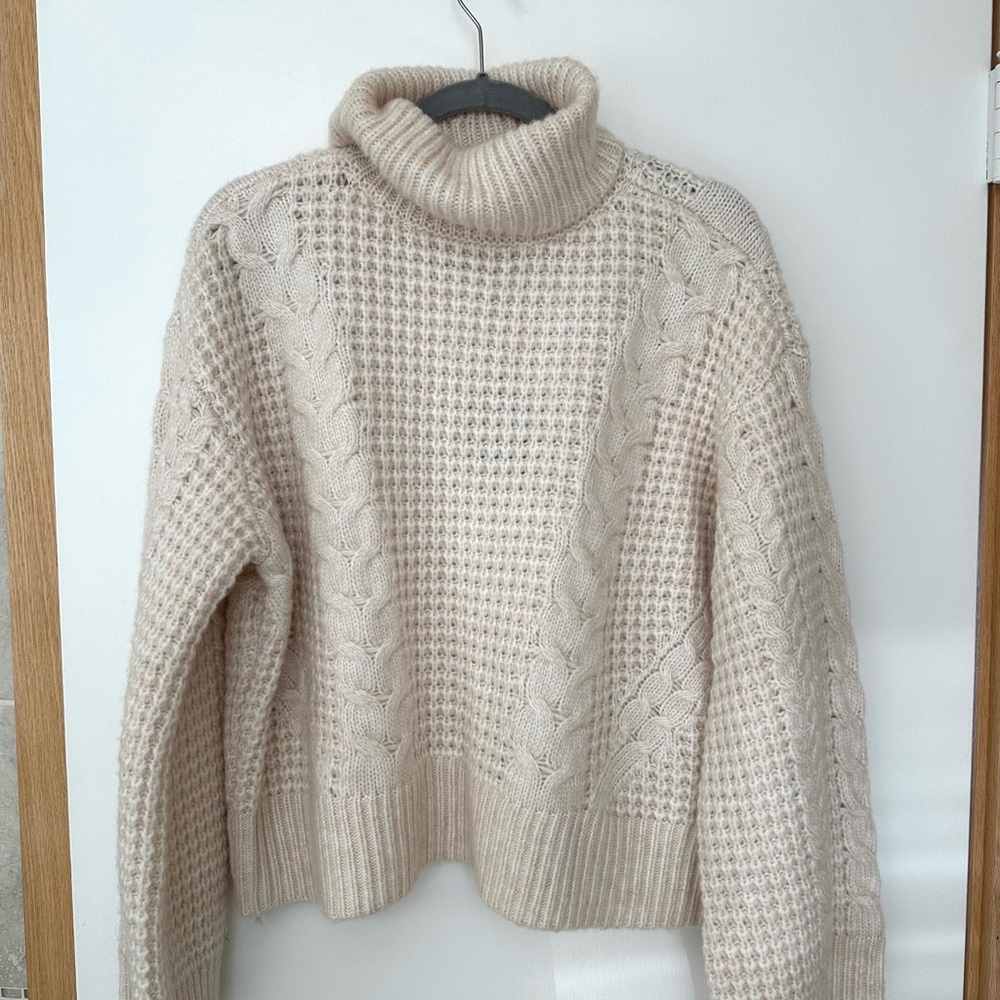 Joe's Jeans Cream Turtleneck Sweater Chunky Knit